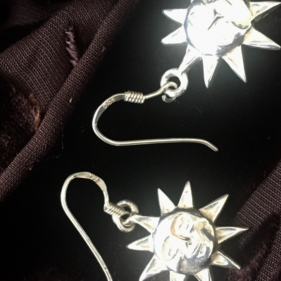 Jane Adams Sterling Silver Sun Earrings - Picture 3 of 4